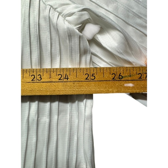 Roz & Ali White Button Down Blouse Top Plus Size 3XL textured Length 29" - Picture 8 of 11